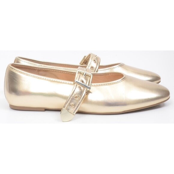 Steve Madden Women's 10M Gold Metallic Mary Jane Flats Cosplay School Fairy - Picture 3 of 7